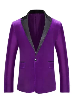 Best Pirce ⭐ Lars Amadeus Men's Velvet Blazer One Button Party Prom Tuxedo Dinner Suit Jacket Sports 🧥 Coat 🔔 -Cheap Lars Amadeus Shop Belk 719