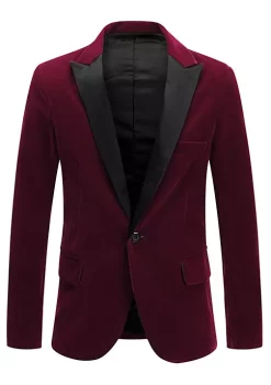 Best Pirce ⭐ Lars Amadeus Men's Velvet Blazer One Button Party Prom Tuxedo Dinner Suit Jacket Sports 🧥 Coat 🔔 -Cheap Lars Amadeus Shop Belk 720