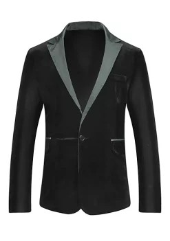Best Pirce ⭐ Lars Amadeus Men's Velvet Blazer One Button Party Prom Tuxedo Dinner Suit Jacket Sports 🧥 Coat 🔔 -Cheap Lars Amadeus Shop Belk 722