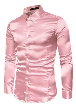 Best Sale 😍 Lars Amadeus Men's Satin Point Collar Long Sleeve Button Down Slim Fit 👗 Dress 👕 Shirts ✨ 20 Best Sale 😍 Lars Amadeus Men's Satin Point Collar Long Sleeve Button Down Slim Fit 👗 Dress 👕 Shirts ✨ -Cheap Lars Amadeus Shop Belk 728
