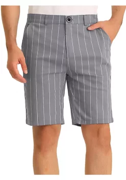 Best deal ❤️ Lars Amadeus Men's ☀️ Summer Shorts Stripe Slim Fit Flat Front Seersucker Chino Short Pants ⭐