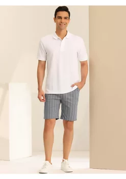 Best deal ❤️ Lars Amadeus Men's ☀️ Summer Shorts Stripe Slim Fit Flat Front Seersucker Chino Short Pants ⭐ -Cheap Lars Amadeus Shop Belk 738