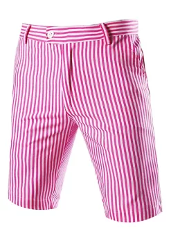 Best deal ❤️ Lars Amadeus Men's ☀️ Summer Shorts Stripe Slim Fit Flat Front Seersucker Chino Short Pants ⭐ -Cheap Lars Amadeus Shop Belk 747