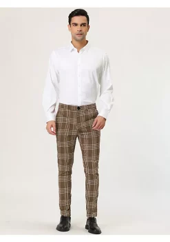 Budget 👏 Lars Amadeus Men's 👗 Dress Plaid Pants Formal Slim Fit Printed Business Checked Trousers 🔔 -Cheap Lars Amadeus Shop Belk 762