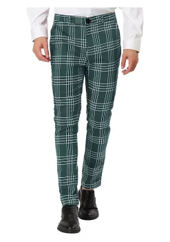 Budget 👏 Lars Amadeus Men's 👗 Dress Plaid Pants Formal Slim Fit Printed Business Checked Trousers 🔔 -Cheap Lars Amadeus Shop Belk 765