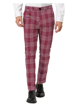 Budget 👏 Lars Amadeus Men's 👗 Dress Plaid Pants Formal Slim Fit Printed Business Checked Trousers 🔔 -Cheap Lars Amadeus Shop Belk 767