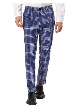 Budget 👏 Lars Amadeus Men's 👗 Dress Plaid Pants Formal Slim Fit Printed Business Checked Trousers 🔔 -Cheap Lars Amadeus Shop Belk 769