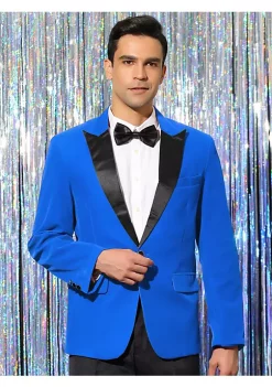 Hot Sale 🎉 Lars Amadeus Men's 2 Piece Suits Peaked Lapel One Button Tuxedo Slim Fit Velvet Blazer Party Dinner Jacket & Pants 👏 -Cheap Lars Amadeus Shop Belk 775