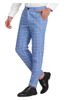 Budget 🎁 Lars Amadeus Men's 👗 Dress Plaid Pants Flat Front Printed Business Check Trousers 🎁 -Cheap Lars Amadeus Shop Belk 789