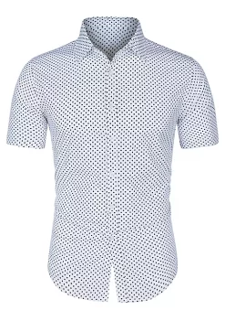 Deals 🥰 Lars Amadeus Men's Printed Cotton 👗 Dress Short Sleeves Polka Dots Button Down 👕 Shirt 👍 -Cheap Lars Amadeus Shop Belk 810