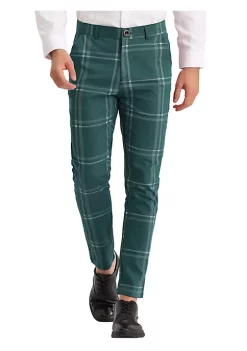 Best Pirce 🛒 Lars Amadeus Men's 👗 Dress Plaid Slim Fit Flat Front Business Prom Checked Trousers 💯 -Cheap Lars Amadeus Shop Belk 832