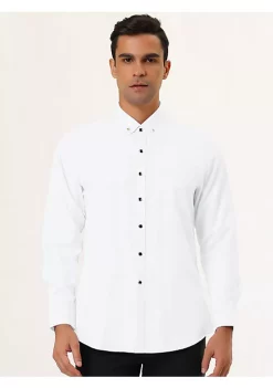 Cheap 😍 Lars Amadeus Men's Business Button Collar Slim Fit Solid Color Long Sleeves Office 👗 Dress 👕 Shirt 🎁 -Cheap Lars Amadeus Shop Belk 873