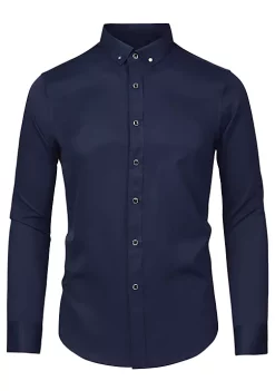 Cheap 😍 Lars Amadeus Men's Business Button Collar Slim Fit Solid Color Long Sleeves Office 👗 Dress 👕 Shirt 🎁 -Cheap Lars Amadeus Shop Belk 877