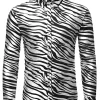 Hot Sale 👏 Lars Amadeus Men's Vintage Leopard Animal Print Button Down Long Sleeve Casual 👚 Shirt 🤩