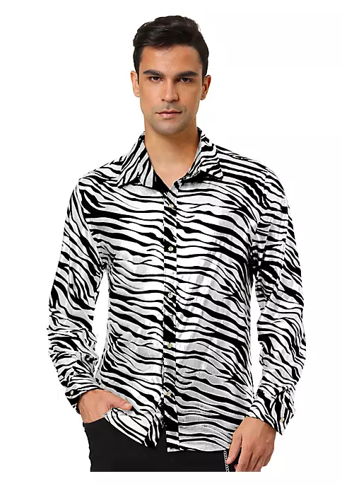 Hot Sale 👏 Lars Amadeus Men's Vintage Leopard Animal Print Button Down Long Sleeve Casual 👚 Shirt 🤩 2 Hot Sale 👏 Lars Amadeus Men's Vintage Leopard Animal Print Button Down Long Sleeve Casual 👚 Shirt 🤩 - Image 2