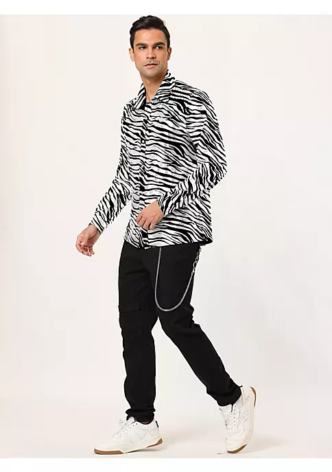 Hot Sale 👏 Lars Amadeus Men's Vintage Leopard Animal Print Button Down Long Sleeve Casual 👚 Shirt 🤩 4 Hot Sale 👏 Lars Amadeus Men's Vintage Leopard Animal Print Button Down Long Sleeve Casual 👚 Shirt 🤩 - Image 4