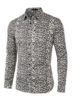 Hot Sale 👏 Lars Amadeus Men's Vintage Leopard Animal Print Button Down Long Sleeve Casual 👚 Shirt 🤩 25 Hot Sale 👏 Lars Amadeus Men's Vintage Leopard Animal Print Button Down Long Sleeve Casual 👚 Shirt 🤩 -Cheap Lars Amadeus Shop Belk 897