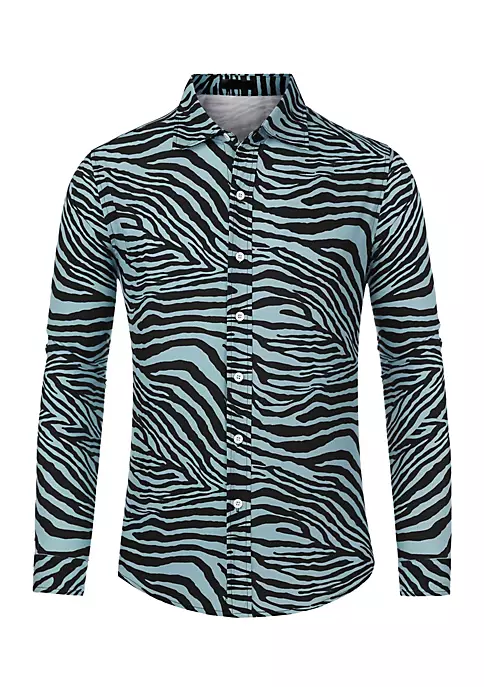 Hot Sale 👏 Lars Amadeus Men's Vintage Leopard Animal Print Button Down Long Sleeve Casual 👚 Shirt 🤩 9 Hot Sale 👏 Lars Amadeus Men's Vintage Leopard Animal Print Button Down Long Sleeve Casual 👚 Shirt 🤩 - Image 9