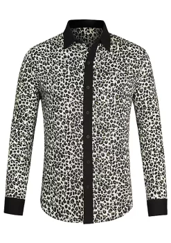 Hot Sale 👏 Lars Amadeus Men's Vintage Leopard Animal Print Button Down Long Sleeve Casual 👚 Shirt 🤩 27 Hot Sale 👏 Lars Amadeus Men's Vintage Leopard Animal Print Button Down Long Sleeve Casual 👚 Shirt 🤩 -Cheap Lars Amadeus Shop Belk 899