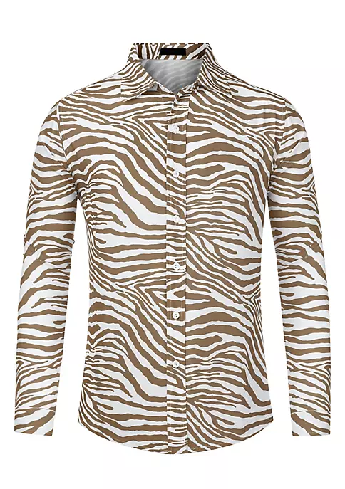 Hot Sale 👏 Lars Amadeus Men's Vintage Leopard Animal Print Button Down Long Sleeve Casual 👚 Shirt 🤩 14 Hot Sale 👏 Lars Amadeus Men's Vintage Leopard Animal Print Button Down Long Sleeve Casual 👚 Shirt 🤩 - Image 14