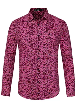 Hot Sale 👏 Lars Amadeus Men's Vintage Leopard Animal Print Button Down Long Sleeve Casual 👚 Shirt 🤩 34 Hot Sale 👏 Lars Amadeus Men's Vintage Leopard Animal Print Button Down Long Sleeve Casual 👚 Shirt 🤩 -Cheap Lars Amadeus Shop Belk 906