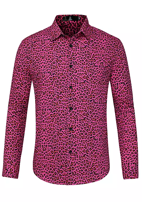 Hot Sale 👏 Lars Amadeus Men's Vintage Leopard Animal Print Button Down Long Sleeve Casual 👚 Shirt 🤩 17 Hot Sale 👏 Lars Amadeus Men's Vintage Leopard Animal Print Button Down Long Sleeve Casual 👚 Shirt 🤩 - Image 17