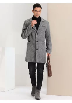 Discount 😀 Lars Amadeus Men's Herringbone Overcoat Regular Fit Notched Lapel Single Breasted Trench 🧥 Coat 🎁 -Cheap Lars Amadeus Shop Belk 920