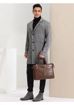 Discount 😀 Lars Amadeus Men's Herringbone Overcoat Regular Fit Notched Lapel Single Breasted Trench 🧥 Coat 🎁 -Cheap Lars Amadeus Shop Belk 921