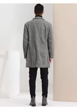 Discount 😀 Lars Amadeus Men's Herringbone Overcoat Regular Fit Notched Lapel Single Breasted Trench 🧥 Coat 🎁 -Cheap Lars Amadeus Shop Belk 922