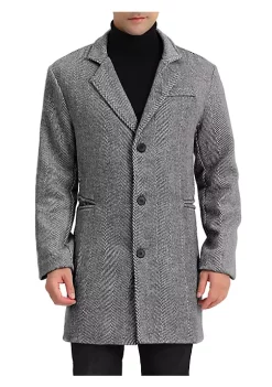 Discount 😀 Lars Amadeus Men's Herringbone Overcoat Regular Fit Notched Lapel Single Breasted Trench 🧥 Coat 🎁 -Cheap Lars Amadeus Shop Belk 923