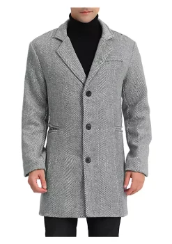 Discount 😀 Lars Amadeus Men's Herringbone Overcoat Regular Fit Notched Lapel Single Breasted Trench 🧥 Coat 🎁 -Cheap Lars Amadeus Shop Belk 924