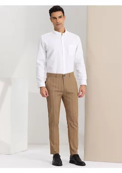 Deals ✔️ Lars Amadeus Men's Casual Striped 👗 Dress Pants Slim Fit Flat Front Contrast Color Trousers ⭐ -Cheap Lars Amadeus Shop Belk 955
