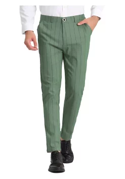 Deals ✔️ Lars Amadeus Men's Casual Striped 👗 Dress Pants Slim Fit Flat Front Contrast Color Trousers ⭐ -Cheap Lars Amadeus Shop Belk 959
