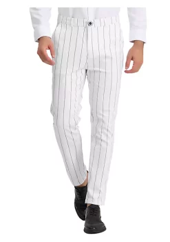 Deals ✔️ Lars Amadeus Men's Casual Striped 👗 Dress Pants Slim Fit Flat Front Contrast Color Trousers ⭐ -Cheap Lars Amadeus Shop Belk 962