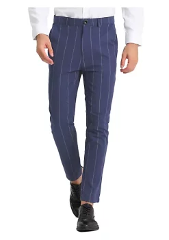 Deals ✔️ Lars Amadeus Men's Casual Striped 👗 Dress Pants Slim Fit Flat Front Contrast Color Trousers ⭐ -Cheap Lars Amadeus Shop Belk 964