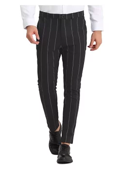 Deals ✔️ Lars Amadeus Men's Casual Striped 👗 Dress Pants Slim Fit Flat Front Contrast Color Trousers ⭐ -Cheap Lars Amadeus Shop Belk 967