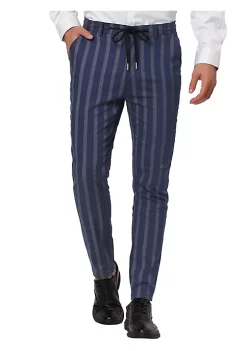 Deals ✔️ Lars Amadeus Men's Casual Striped 👗 Dress Pants Slim Fit Flat Front Contrast Color Trousers ⭐ -Cheap Lars Amadeus Shop Belk 968