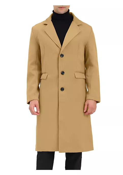 Budget 🛒 Lars Amadeus Men's Winter Overcoat Single Breasted Notched Lapel Long Trench 🧥 Coat ✨ 8 Budget 🛒 Lars Amadeus Men's Winter Overcoat Single Breasted Notched Lapel Long Trench 🧥 Coat ✨ - Image 8