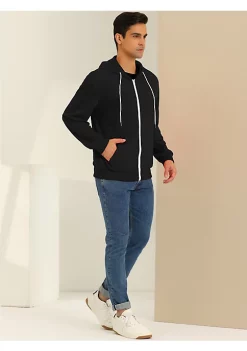 Flash Sale ✔️ Lars Amadeus Men's Hoodies Zip Up Long Sleeves Solid Color Knit Jackets with Hood ⌛ -Cheap Lars Amadeus Shop Belk 973
