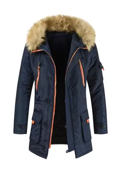 Best deal ✔️ Lars Amadeus Men's Faux Fur Hooded Parka Jacket Zip Up Heavyweight Puffer Overcoat Snow 🧥 Coat ❤️