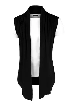 Brand new ⭐ Lars Amadeus Men's Ruffle Shawl Collar Cardigan, Sleeveless Lightweight Vest Drape Cape 🎉