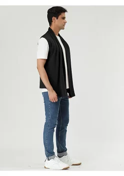 Brand new ⭐ Lars Amadeus Men's Ruffle Shawl Collar Cardigan, Sleeveless Lightweight Vest Drape Cape 🎉 -Cheap Lars Amadeus Shop Belk 990