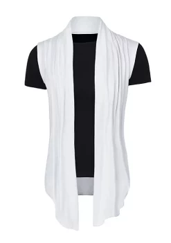 Brand new ⭐ Lars Amadeus Men's Ruffle Shawl Collar Cardigan, Sleeveless Lightweight Vest Drape Cape 🎉 -Cheap Lars Amadeus Shop Belk 994