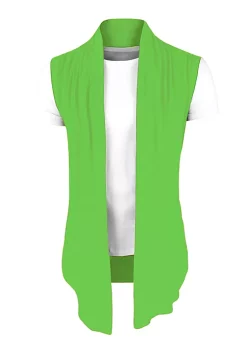 Brand new ⭐ Lars Amadeus Men's Ruffle Shawl Collar Cardigan, Sleeveless Lightweight Vest Drape Cape 🎉 -Cheap Lars Amadeus Shop Belk 995